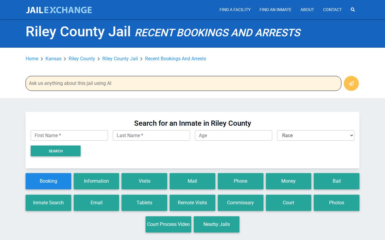 Unofficial JailExchange Riley County booking information page
