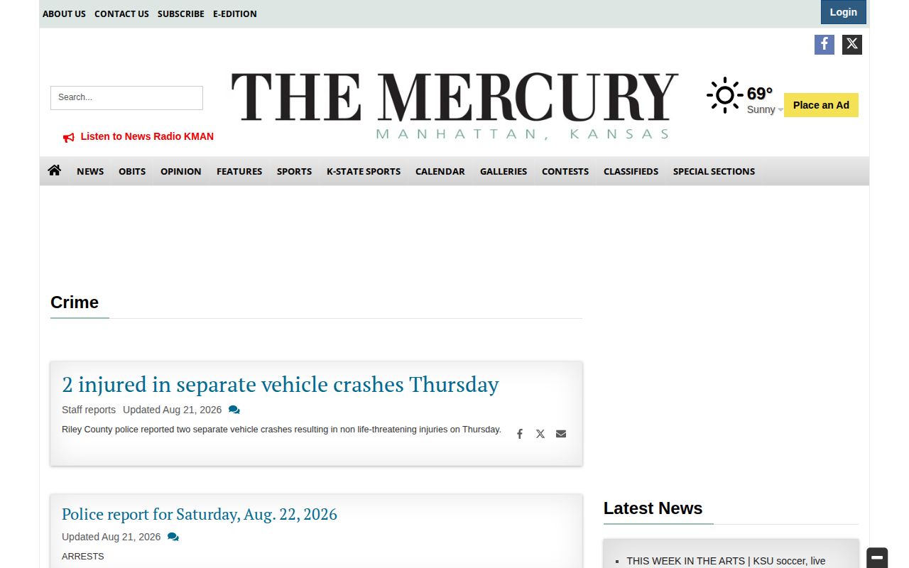 Manhattan Mercury Riley County crime news section