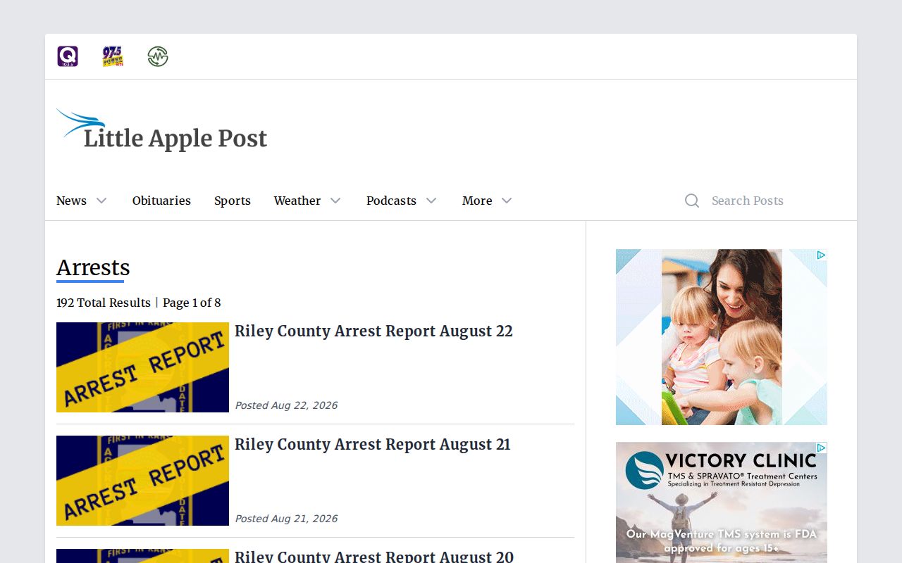 Little Apple Post Riley County arrest news archive