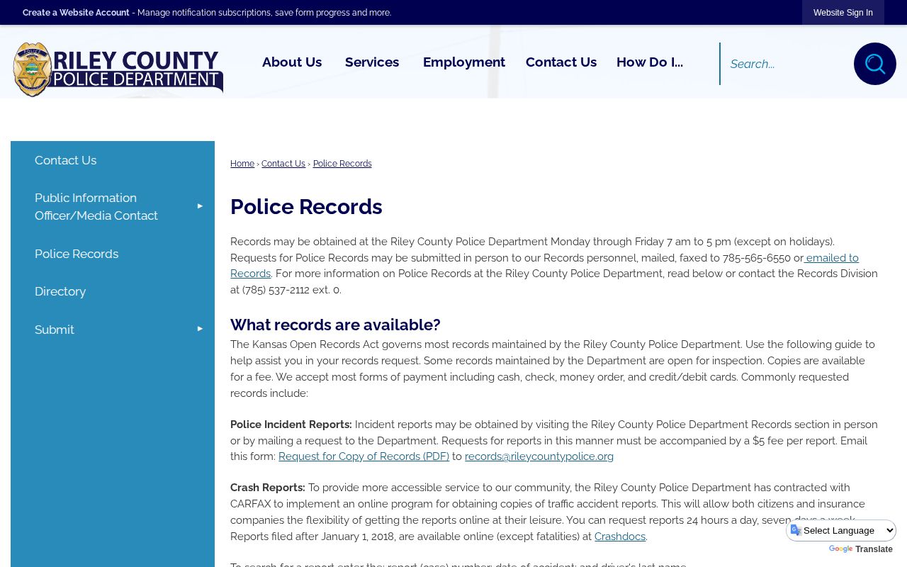 Riley County busted arrest records request page